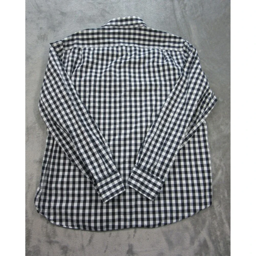 J.CREW Shirt Men’s Sz. XL Quality Woven Buttoned Up Long Sleeve Plaid Black